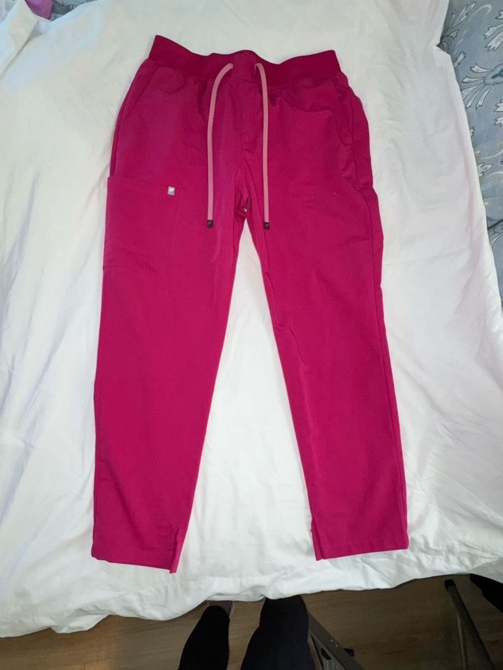 Fabletics scrub pant.  Hibiscus.